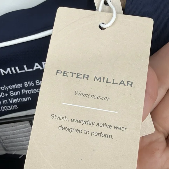 Peter Millar Women’s Navy Blue Performance Polo Shirt Size Small NWT Golf Upf50 - Picture 8 of 8